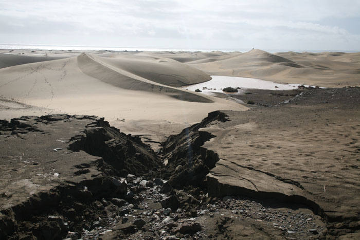 Gran Canaria, Dünen Maspalomas, Dünen nach dem Unwetter, Wassereinbruch - mittelmeer-reise-und-meer.de