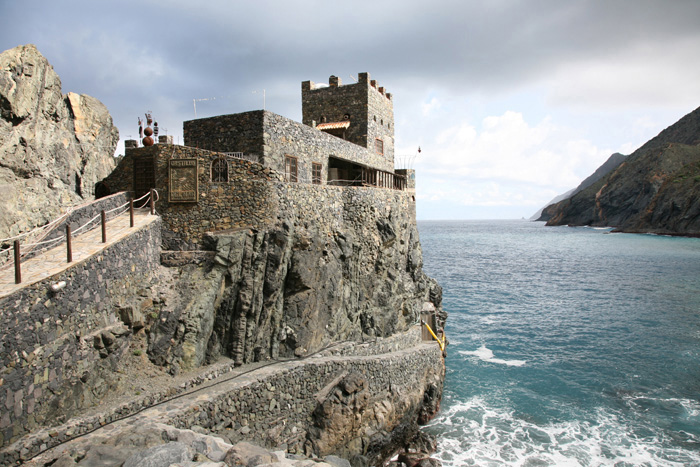 La Gomera, Playa de Vallehermoso, Castillo del Mar, Panorama, Bucht - mittelmeer-reise-und-meer.de