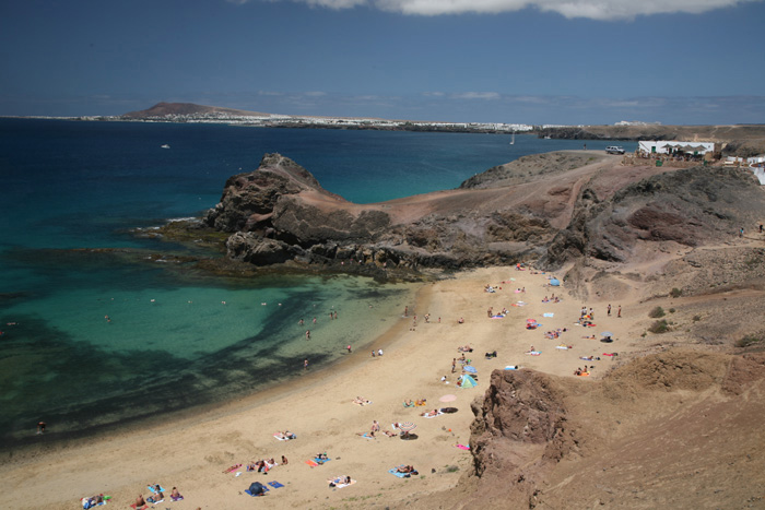 Lanzarote, Papagayo Strände, Playa Papagayo, Blick Playa Blanca - mittelmeer-reise-und-meer.de