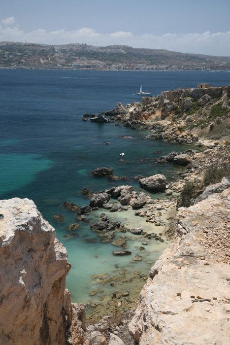 Malta, Marfa Ridge, Klippen Rdum Il Hmar, Blick Mellieha - mittelmeer-reise-und-meer.de