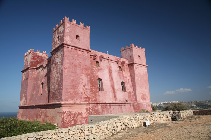 Malta, St. Agatha´s Tower, The Red Tower, Abendsonne - mittelmeer-reise-und-meer.de