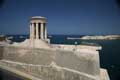 Valletta, Siege Bell, Blick von den Lower Barrakka Gardens, Malta