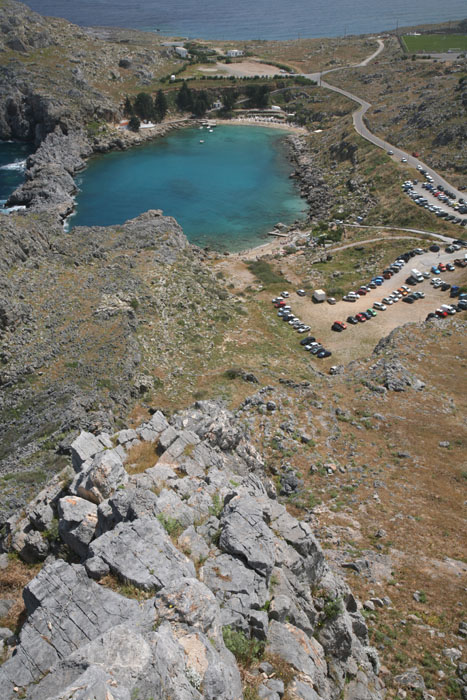 Rhodos, Lindos, Blick von der Akropolis auf die Agios Pavlos Bay - mittelmeer-reise-und-meer.de