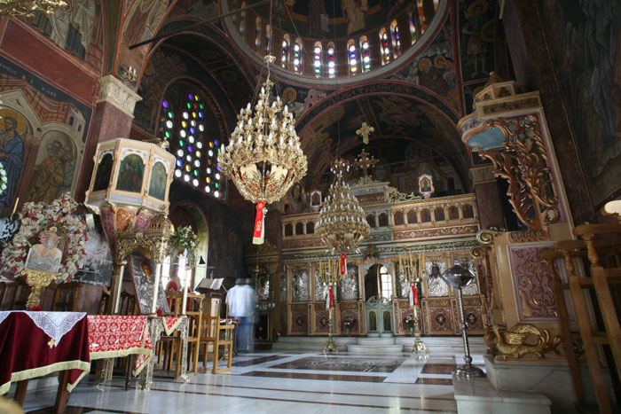 Rhodos, Siana, Kirche Agios Panteleimon, Altar, Kuppel, Malerei - mittelmeer-reise-und-meer.de