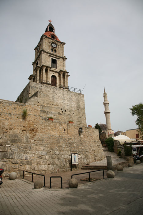 Rhodos, Rhodos-Stadt, Altstadt, Uhrenturm, Orfeos Ecke Iasonas - mittelmeer-reise-und-meer.de