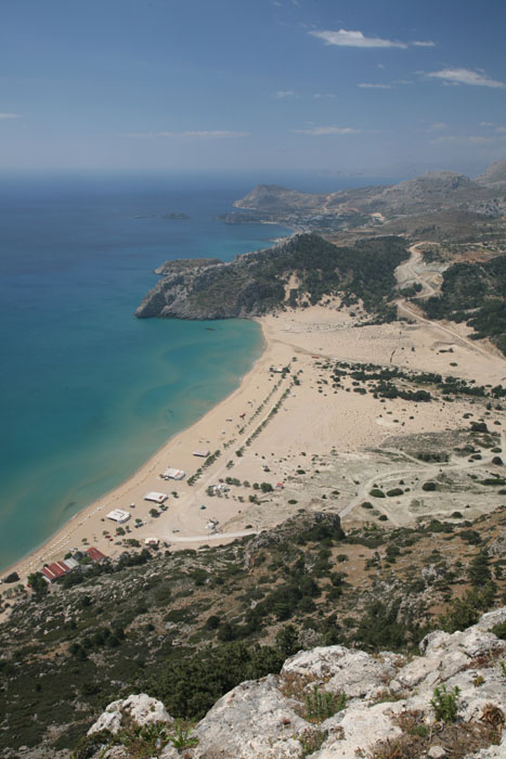 Rhodos, Kyra Panagia Tsambika, Blick Tsambika Beach, Stegna Bucht - mittelmeer-reise-und-meer.de Rhodos, Kyra Panagia Tsambika, Blick Tsambika Beach, Stegna Bucht - mittelmeer-reise-und-meer.de