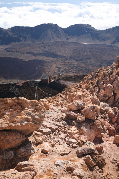 Teneriffa, Pico del Teide, Abstieg, Blick Süden, Bergstation Seilbahn - mittelmeer-reise-und-meer.de