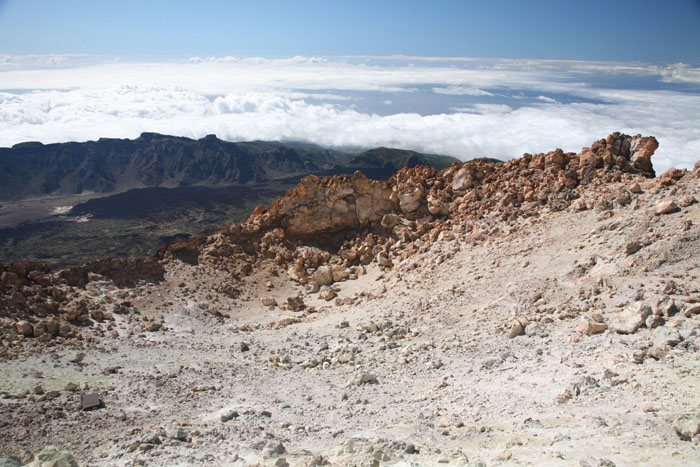 Teneriffa, Pico del Teide, Krater am Gipfel, Beginn Abstieg - mittelmeer-reise-und-meer.de